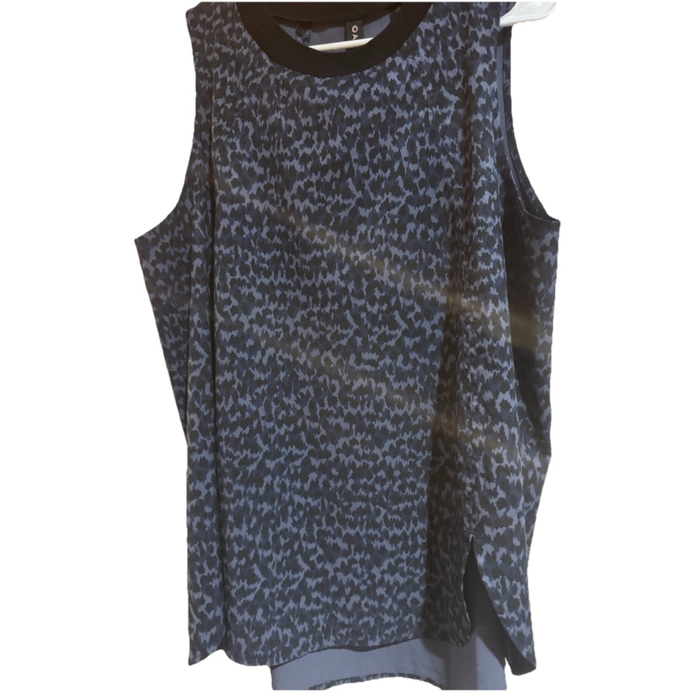 Athleta Zephyr Print Tank Top Blurred Camo Grey size 1X Crewneck - Picture 4 of 12
